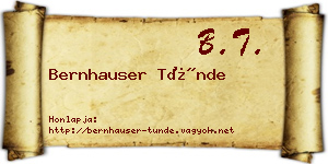 Bernhauser Tünde névjegykártya