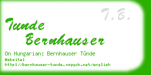 tunde bernhauser business card