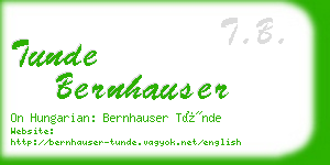 tunde bernhauser business card